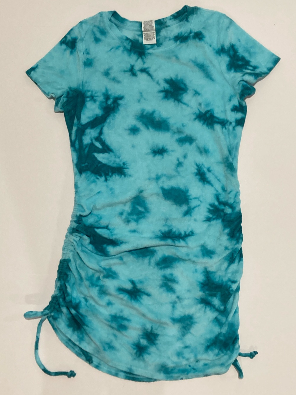 Victoria’s Secret PINK Blue Tie Dye Beach Terry Ruched Side Dress Coverup NWT